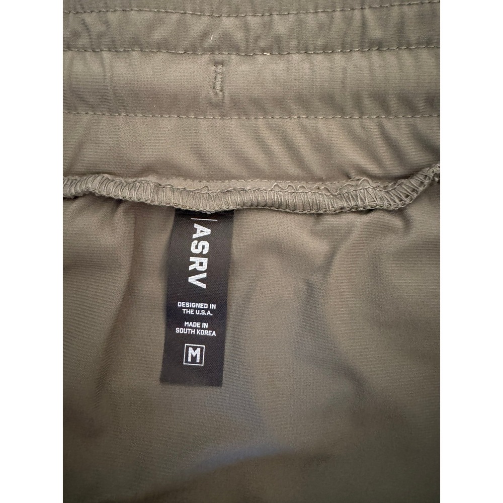 NWT ASRV Men's Tech Cargo Joggers Olive Green Zip Pocket Ribbed Cuff Size M - Picture 10 of 12